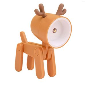 Nachtlichten Dog Elk Shape Dorm Office Desktop LED LAMT LAMP Leuke kinderen slaapkamer geschenken telefoonhouder verstelbare hoek draagbare home decor