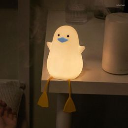 Veilleuses canard lumière lampes drôles avec contrôle du robinet Rechargeable Animal Silicone pépinière lampe de Table chevet