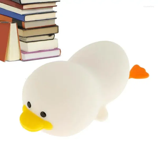 Veilleuses canard lumière enfants paresseux couché plat multicolore robinet lampe Rechargeable avec 3 luminosité pour bébé pépinière chevet