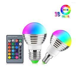 Nachtlichten E27 E14 Smart Control Lamp 16 Color Veranderende magische lamp LED RGB Dimable Light Spotlight met 24 sleutelboot Remote