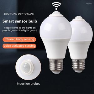 Luces nocturnas E27 PIR Lámpara con sensor de movimiento 5W 9W 15W LED Bombilla de baño para dormitorio con luz detectora