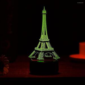 Nachtlichten Eiffeltoren LED 3D Creatieve lampen Huisbollen kleurverandering kindergeschenken kerstlamp