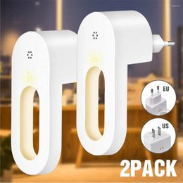 Nachtverlichting EU/US Plug Wandlamp Socket Met Sensor 1/2 Stuks Warm Wit Lamp Energiebesparing Voor Kinderkamer Slaapkamer