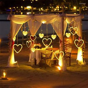 Night Lights Fairy Curtain Light Love Hart Style Battery Powered Wire String Geschikt voor Valentijnsdag Bruiloft Verjaardagdecoratie