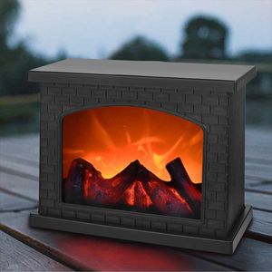 Luces nocturnas Lámparas de linterna de llama Simulación de chimenea LED Efecto de simulación USB o lámpara alimentada por batería para decoración de sala de estarNoche NocheNoche