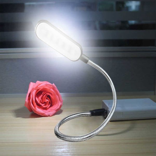 Veilleuses Flexible Lumineux Mignon Veilleuse Mini LED USB Livre Lumière Lampe De Lecture Alimenté Par Ordinateur Portable Ordinateur Portable Pour Étudiants Lecteur P230331