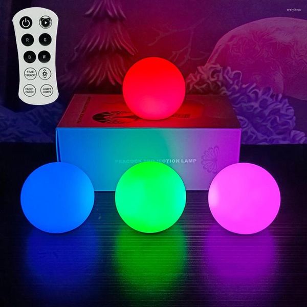 La noche enciende la piscina flotante USB Powered LED Ball RGB Cambio de color Resplandor con bañera remota