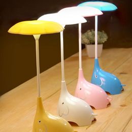 Veilleuses pour enfants, lampe de bureau à intensité variable avec port de charge USB, forme d'éléphant mignon, contrôle tactile, 3 luminosités