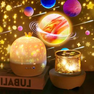 Luces nocturnas Galaxy Light Projector Star Night Light con altavoz Bt Control remoto Recargable Girar Lámpara LED para decoración de dormitorio P230331