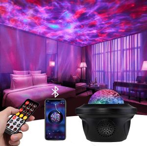 Night Lights Galaxy Projector Led Starry Sky Sky Bluetooth Music USB Remote Star Night Lights Aurora Nebula Ocean Wave Fancy Romantic Kids Lamp P230331