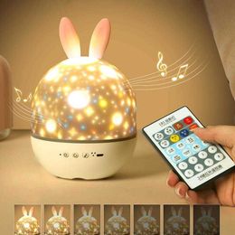 Night Lights Galaxy Projector Starry Sky Night Light Bluetooth afstandsbediening Lamp Rotate LED -projectie Projectie Kleurrijk flitsende Star Kid Baby Gift P230331