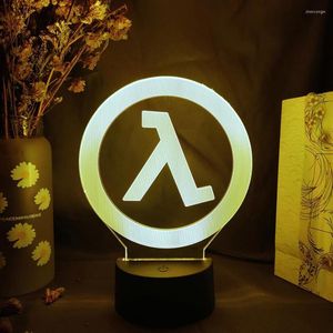 Nachtlichten Game Half Life Alyx Logo Design Beautiful Gaming Room Computer Deskop Setup Licht Decor LED Sensor Lamp Kinderlampje Slaapkamercadeau