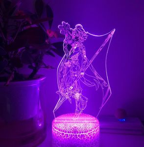 Nachtverlichting Genshin Impact 3d Led Lamp Slaapkamer Manga Anime Figuur Acryl Portret Kamer Decor Lampara De Noche Dormitorio LuceNig7153518