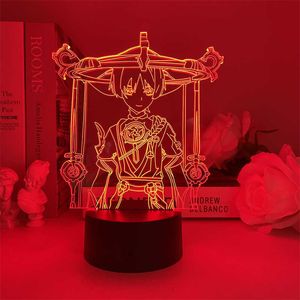 Veilleuses Genshin Impact Scaramouche Balladeer Veilleuse USB Personnage De Jeu Populaire Led Acrylique Cadeau Pour Enfants Chambre Décoration Lampe P230331