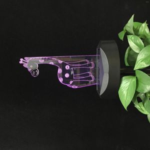 Nachtlichten giraf cartoon dier zonne -aangedreven landschap verlichting tuin licht 3d led lamp waterdicht voor tuin vakantie verjaardag cadeau