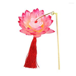 Nachtlichten H7JB draagbare geweldige bloesem lotus bloem licht lamp feest gloeiende lantaarns voor mid-autumn festival cadeau dansen rekwisieten