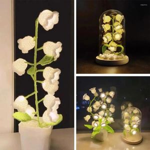Nachtverlichting Handgemaakte Creatieve Geschenken Valentijnsdag Cadeau Kamer Decor Weven Bloemen Lamp Diy Materiaal Klein Licht Bell Orchidee
