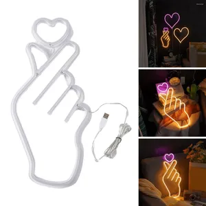 Lumières nocturnes coeur néon signe mur suspendu LED USB DÉCORATIVE POUR LA DÉCORT