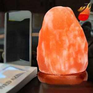 Nachtlichten Himalayan Crystal Salt Lamp USB Natuurlijke formatie Kleurrijk Warm Wit Led Mineraal Slaapkamer Bedcor Decor Licht