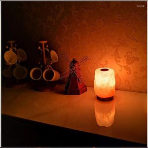 Nachtlichten Himalayan Salt Lamp Essentiële oliekeercoratie Geschenken Huislicht