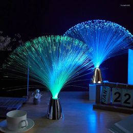 Veilleuses atmosphère de vacances LED fibre optique lumière batterie colorée luminesce éclairage optique lampe de décoration