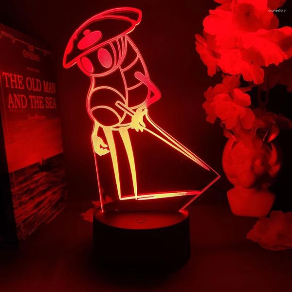 Veilleuses Hollow Knight Quirrel 3D LED néon veilleuses amis cadeau d'anniversaire cadeau Cool pour enfants chambre Table décor jeux lampes de lave
