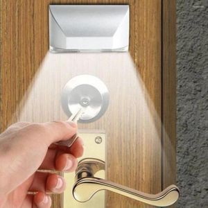 Luces nocturnas para el hogar, luz infrarroja PIR con ojo de cerradura, Detector automático de encendido/apagado, cerradura de puerta, lámpara inalámbrica para escaleras, almacén, armario