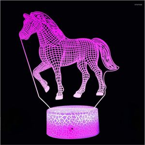 Veilleuses Cheval Cadeaux Pour Filles Femmes Enfants LED 16 Couleurs Changeantes Avec Télécommande Lampe USB Batterie Veilleuse Décor