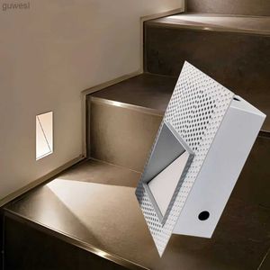 Nachtverlichting Frameloze trapverlichting voor binnen 3W Bewegingssensor LED-trap Hallamp Ingebouwde witte muur Modern huis Nachtvoetverlichting YQ240112