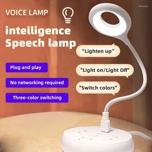 Nachtlichten Intelligente Voice USB Direct-plug draagbare lamp Dormitory Bedide Eye Protection Studenten kunnen leren om licht te lezen