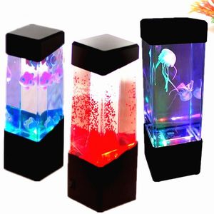 Veilleuses Méduse Aquarium Lumière LED Éclairage Enfant Chevet Lampe Décorative Enfants Table Fish Tank Cadeau Pour Enfant USB Alimenté