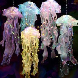 Luces de noche Lámpara de medusas Flor portátil Habitación de niña Decoración de ambiente Dormitorio Hogar