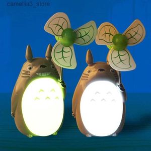 Veilleuses Kawaii Totoro enfants cadeau dessin animé lecture lampe de bureau lampe de ventilateur décorative USB rechargeable LED veilleuse chambre éclairage Q231114