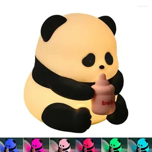 Lumières nocturnes enfants pour chambre en silicone Panda Shape Nursery Light USB RECHARGable Mignon Portable LED Decor Mome