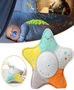 Night Lights Kids Soft Toys Stuffed Sleep Projection Lampen Animal Pluche Gloeiende Music Stars Projector Light Baby Gift7767481