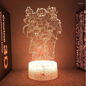 Nachtverlichting Ridders van de dierenriem Saint Seiya Anime Figuur Manga Acryl Stands Led Lamp Kinderslaapkamer Decor Cadeau
