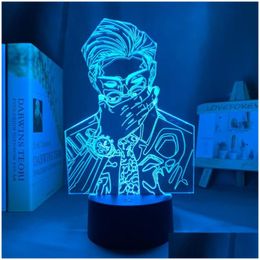 Lámpara de luces nocturnas Kento Nanami, luz Led Jujutsu Kaisen para regalo de cumpleaños, luz nocturna, iluminación interior Ot6Lm