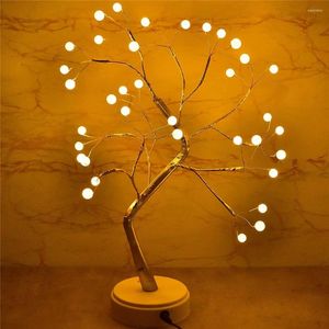 Nachtlichten Lamp LED Bonsai Tree Light 36 Pearl Remote Touch Home Slaapkamer Binnen bruiloft Party Decoratie Decoration Desktafel Decor