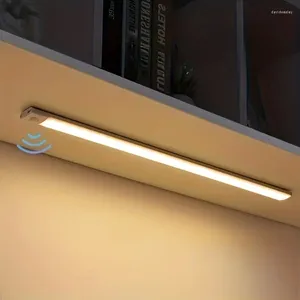 Nachtverlichting Lampen Intelligente menselijke detectie Ultradun LED-licht Draadloze magnetische zuigband Oplaadbare veranda-garderobestrip