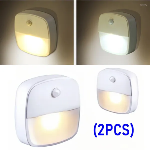 Luces nocturnas LDHLM Sensor de movimiento Luz LED AAA con pilas dormitorio pared escalera armario pasillo lámpara de inducción corporal