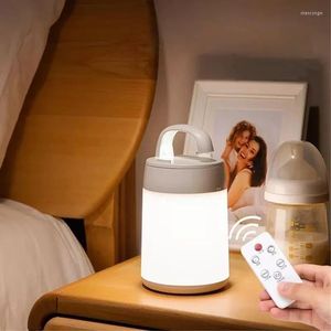 Night Lights LED 3 Light Colors USB Charging Remote Control Stepless Dimming For Home Decoratino Read Bedside Hanging Desk Lamp