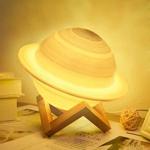 Nachtlichten LED 3D Gedrukte Moon Lamp Saturn Lamp USB Oplaadbaar Remote Touch Control Space Decor Licht cadeau voor kinderen Baby Girls Boys