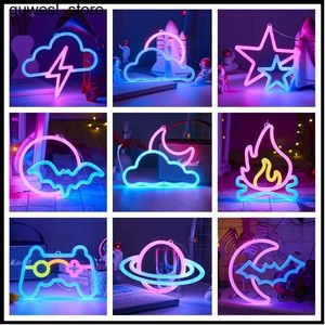 Les lumières nocturnes led les néons lumineux Night Game Board Fire Moon Star Star Modélisation Light Room Wall Art Decoration Wholesale Christmas Birthday Wedding S2452410