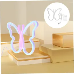 Veilleuses LED Papillon Néon Lampe Unique À Double Usage En Plastique Lumière Murale Art Facile À Installer Signe Anniversaire