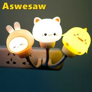 Veilleuses LED enfants USB veilleuse dessin animé lampe de nuit animal télécommande pour bébé enfant décor lampe de noël YQ240207