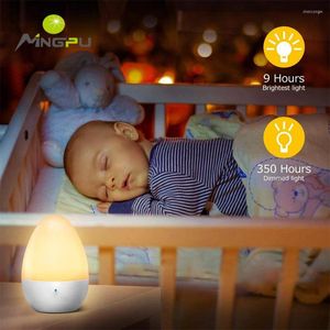 Veilleuses LED forme d'oeuf chevet sommeil lumière dessin animé mignon Mini lampe de bureau enfants jouets cadeau Protection des yeux Table chambre décor