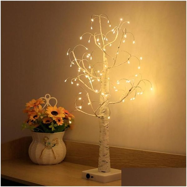 Veilleuses LED fée lumière bouleau arbre lampe éclairage de vacances décor maison fête mariage décoration intérieure cadeau de noël livraison directe Otf7O