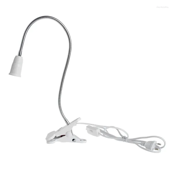 Luces nocturnas LED soporte enchufe Cable de alimentación E27 30cm 85-265V Clip Flexible encendido