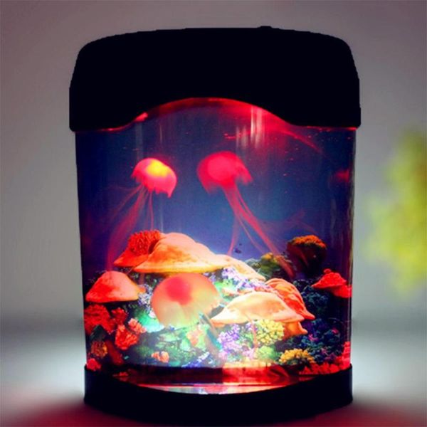 Lumières de nuit LED Jellyfish Lava Lampe colorée USB RECHARGAGE LECHECLE DÉCOR Decoration Décoration de chambre à coucher pour enfants