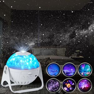 Nachtverlichting LED Kids Star Projector Galaxy 7 in 1 Planetarium Projectie Sky Light voor kamerdecoratie